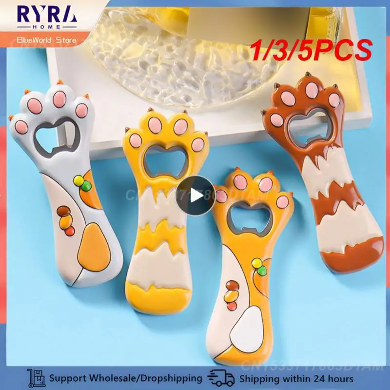 1/3/5PCS Decorations Strong Suction Cartoon Refrigerator Magnets Simple Design Not Hurt The Refrigerator. Bottle Opener Lovely