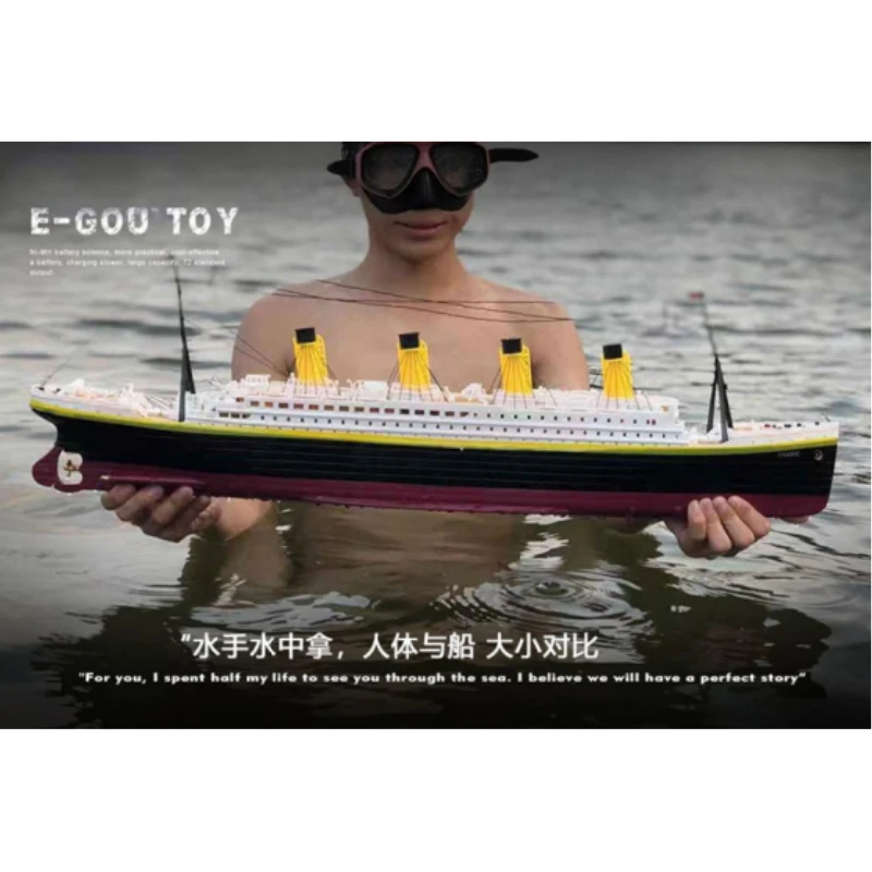 Titanic Rc Cruise Ship Water Toy Model Diy Assembly Electric Remote Control Ship Cruise Ship Toy Model Ornament Outdoor Toy Gift