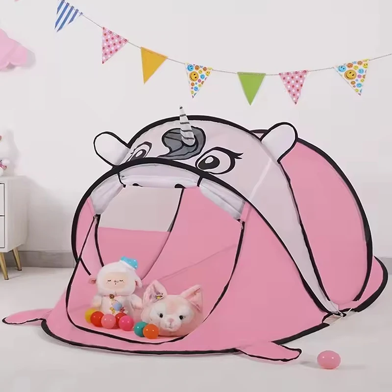 Nueva tienda portátil de tigre para niños, casa de juegos de animales de dibujos animados para niños, tienda de juguete emergente para exteriores, red interior, piscina de bolas para bebés, envío directo