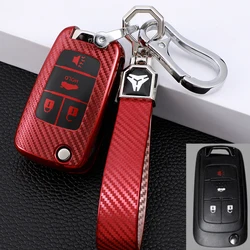 Car Flip Key Fob Case Key Cover for Chevrolet Equinox Volt Cruze Impala Camaro Garna Yakista AVEO Impala GMC Terrain Keychain