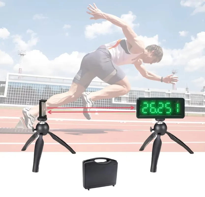 Portable Light Emitting Diode Laser Race Timer USB Rechargeable Timer Accurate To 0.001 Seconds