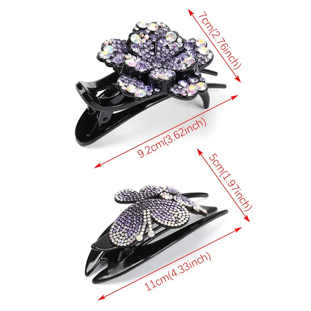 Flexible Butterfly&Flower shape Crystal Rhinestone Hairpin Barrette Hair Clips Styling Tools