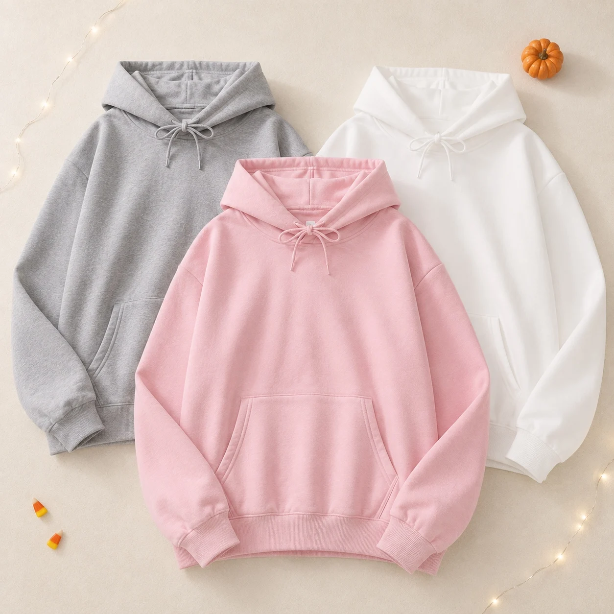 Unisex Light Fleece Hoodie Men Women Autumn Winter Casual Warm Kangaroo Pocket Sweatshirt Solid Color Multi Color Soft Top