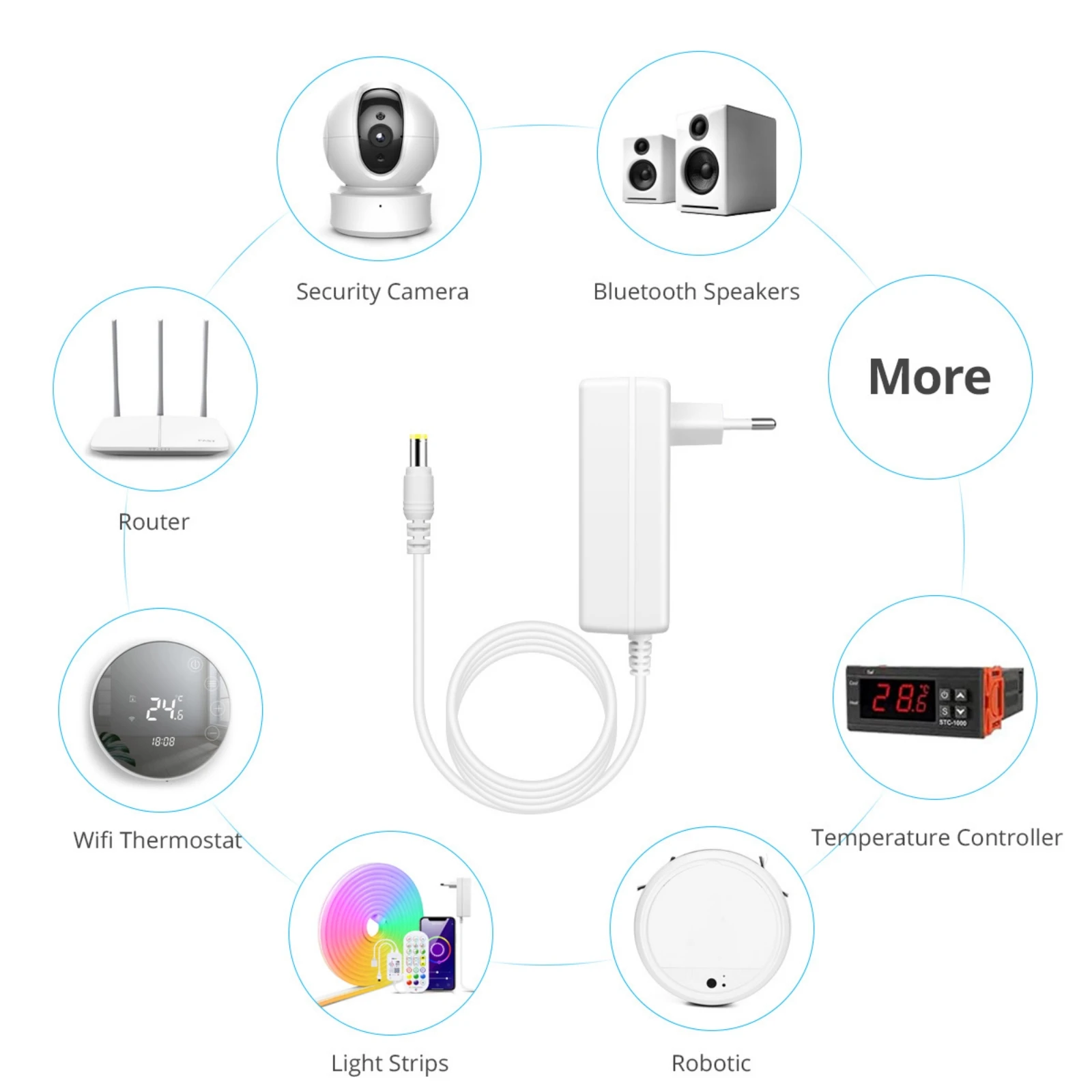 Tuya LED Strip Controller Mini 11Key RF Remote Wifi Switch for 12V EU US Plug Power Supply 5050/2835 Single Color COB Neon Light - view 4