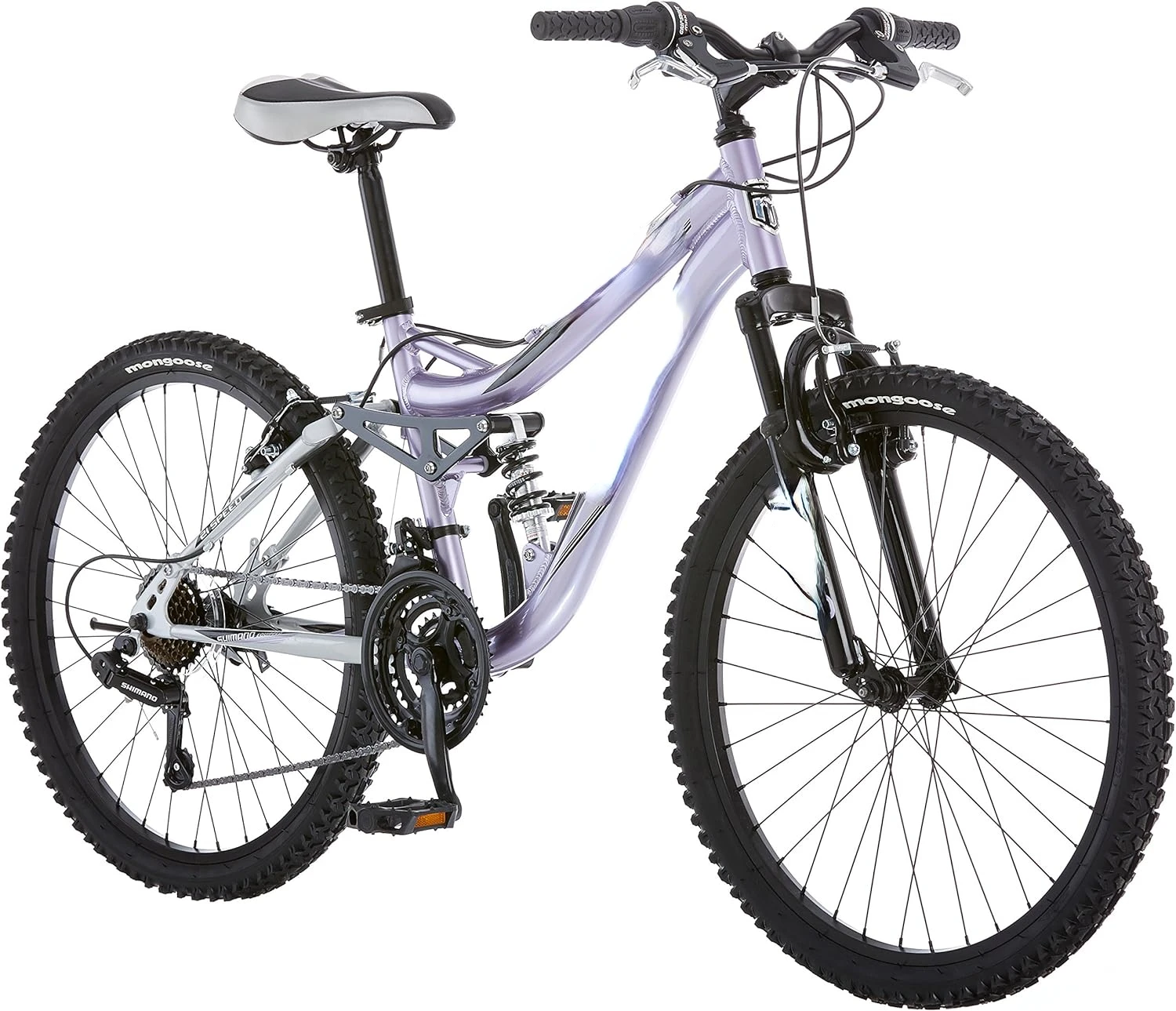 

Girls Mountain Bike, 24-Inch Wheels, Aluminum Frame, 21-Speed Drivetrain, Lavender