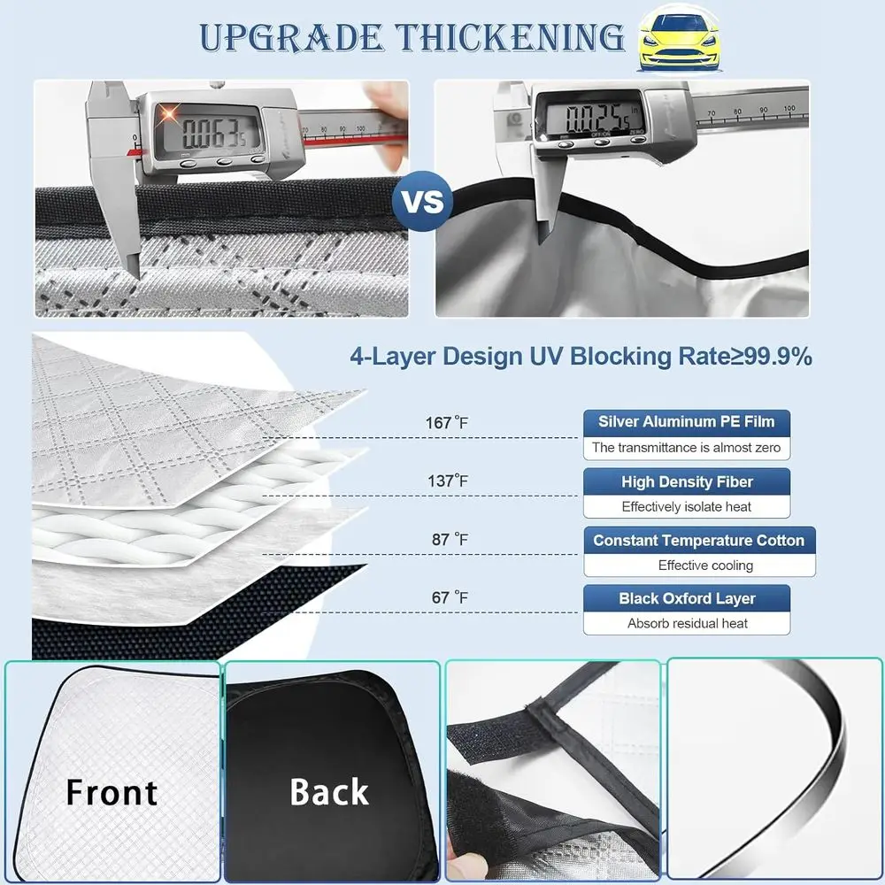 مظلات سميكة كاملة النافذة لسيارة VW ID.4 2021-2025، حماية من الأشعة فوق البنفسجية والخصوصية للتخييم في السيارة في الهواء الطلق #5