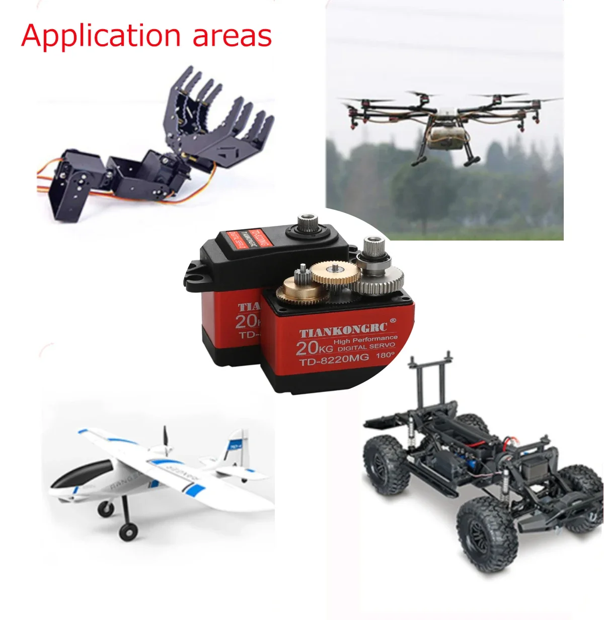 Servo motore digitale a coppia elevata da 20 kg Servo sterzo con ingranaggi in metallo per robot per auto fai da te modello 1/8, 1/10 RC, 180/270/360 gradi