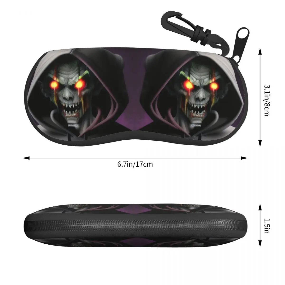 Skull Print Shell Eyeglasses Protector Cases Cute Sunglass Case Horror Skeleton Death Glasses Bag