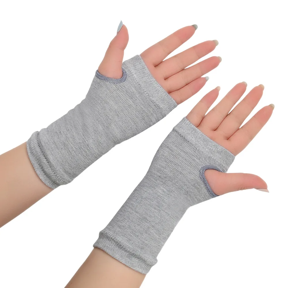 Neue Halbfinger-Sport-Handschuhe mit offenen Fingern, gestrickt, kurz, für Herren und Damen, Herbst/Winter, dünne DIY-Armabdeckung – Detail 8