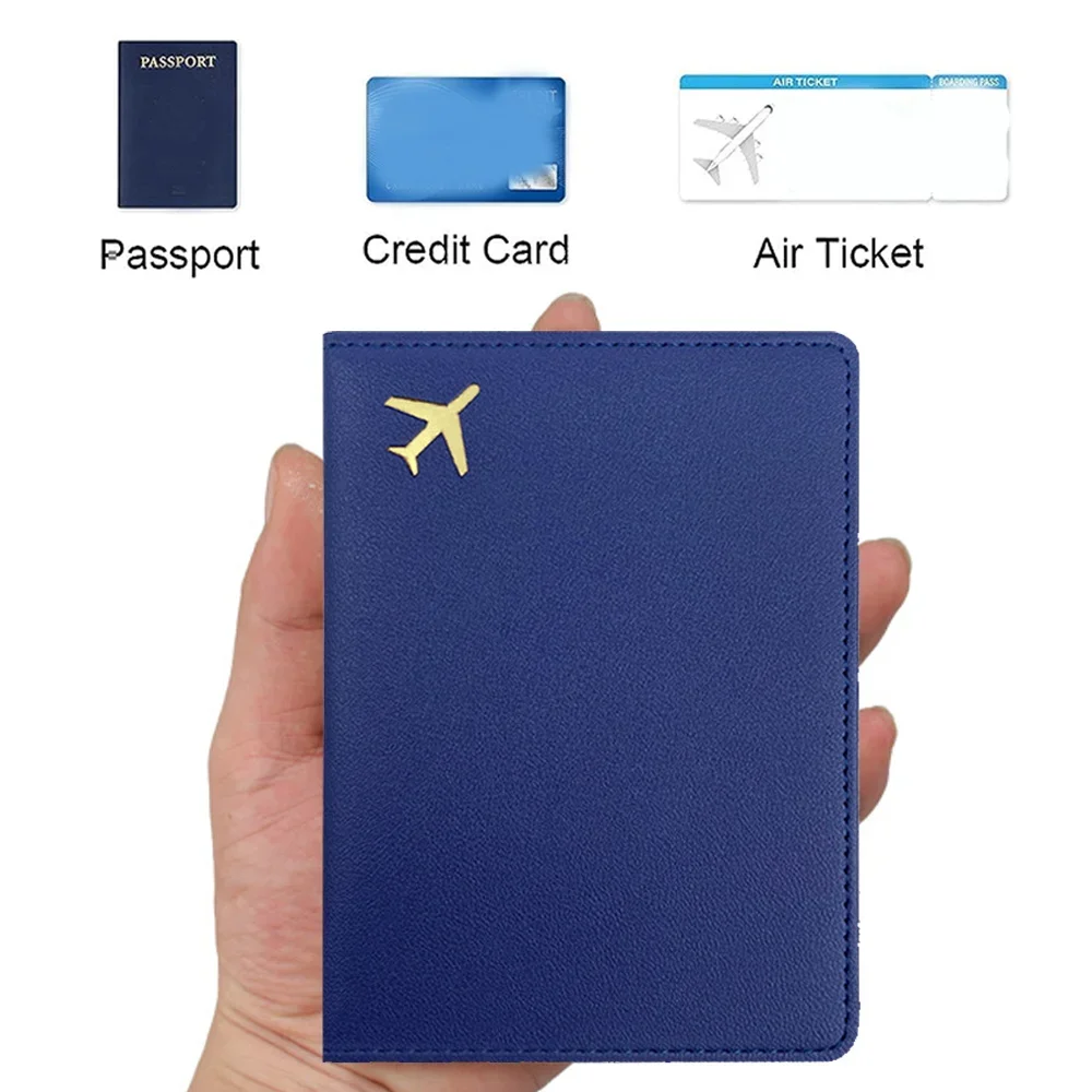 Pu Passport Case Business Passport Clip Airplane Travel Passport Cover Bank Card Organizer Cover Rose Flower Letter Pattern