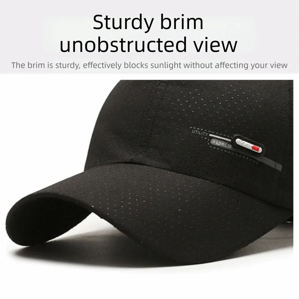 Sport Baseball Cap Breathable Sunshade Hiking Travel Golf Cap Summer Quick Dry Sweat Absorb Adjustable Unisex Running Hat