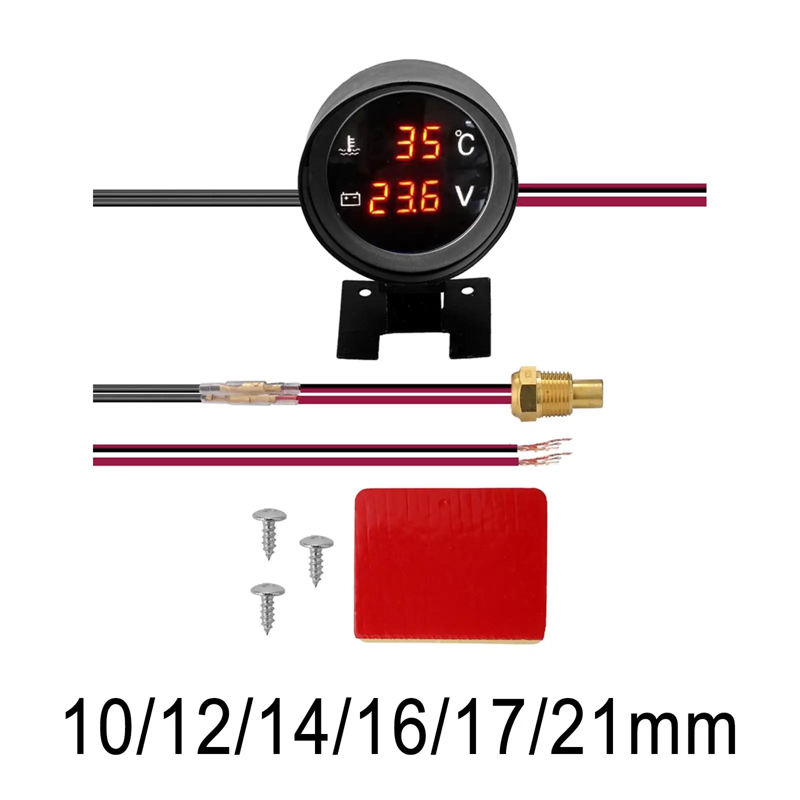 Car Water Temp Gauge Voltmeter Replaces Universal 12V/24V High performance Parts