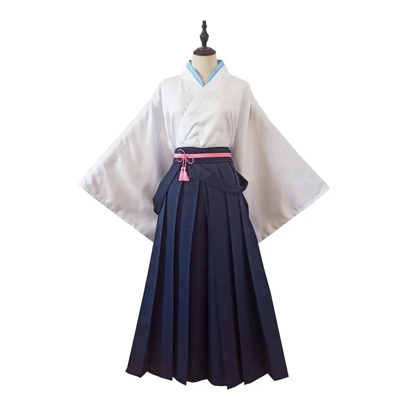 Genshin Impact Kamisato Ayaka Cosplay Kimono Kostum Permainan Wanita dan Pria Pakaian Kendo Putri Ggret Wig Tutup Kepala