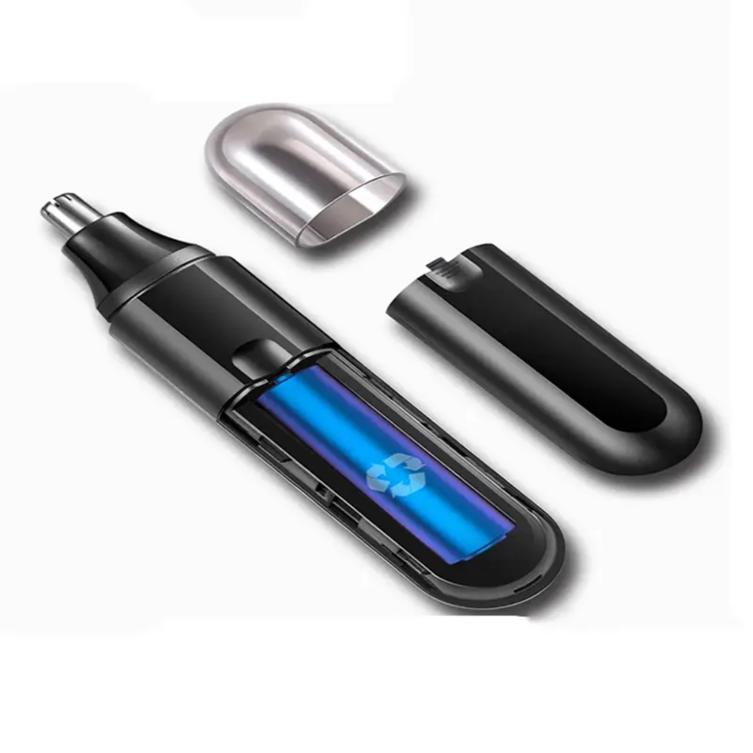 

Professional, compact stainless steel trimmer set for precise and gentle grooming of nose and ear hair. Effective and easy-to-us