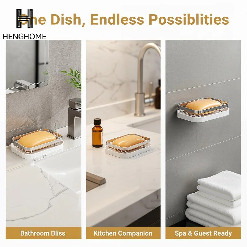 Stainless Steel Soap Rack Drainage Soap Tray Multifunctional Bathroom Storage Rack Bathroom Draining Box Simple Soap Storage Box