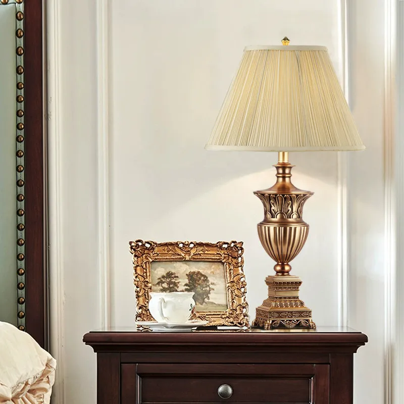 

European Luxury Retro All Copper Table Lamps Bedroom Bedside Living Room Study Villa Hotel Modern Creative High-end Floor Lights