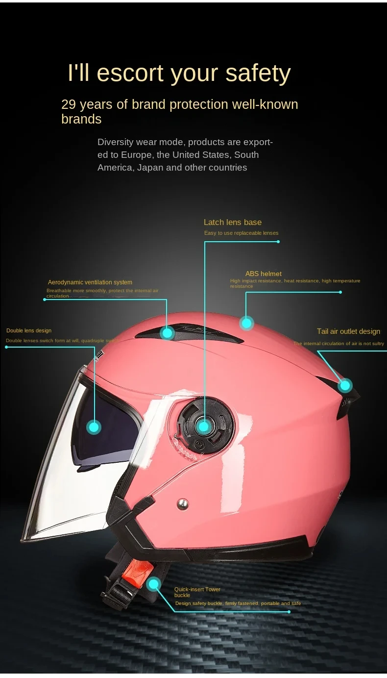 Motorrad Helm Männlich Weiblich Vier Jahreszeiten capacete para motocicleta cascos para moto Doppel Objektiv – Detail 2