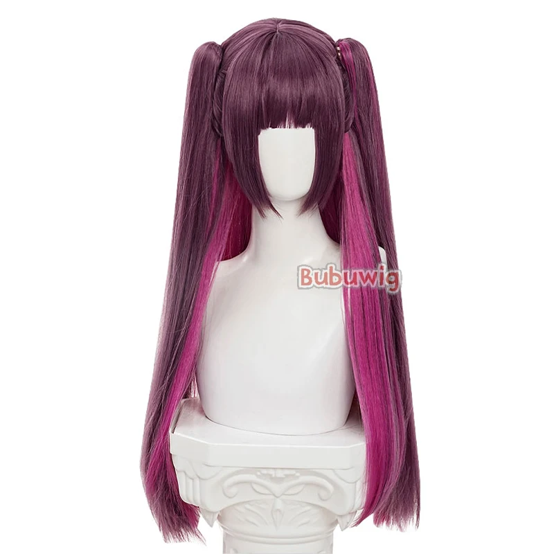 Bubuwig Kunst haar Mikari Tachibana Cosplay Perücken 2,5 dimensionale Verführung 65cm lila gemischt Pink Cos Perücke hitze beständig