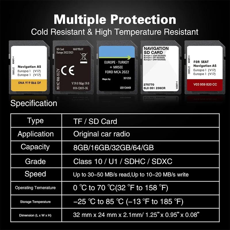 AS V22 MIB2 SD for Seat Leon Ateca Ibiza Toledo Alhambra SD Navigation Card Navi EU Map GPS Accessory