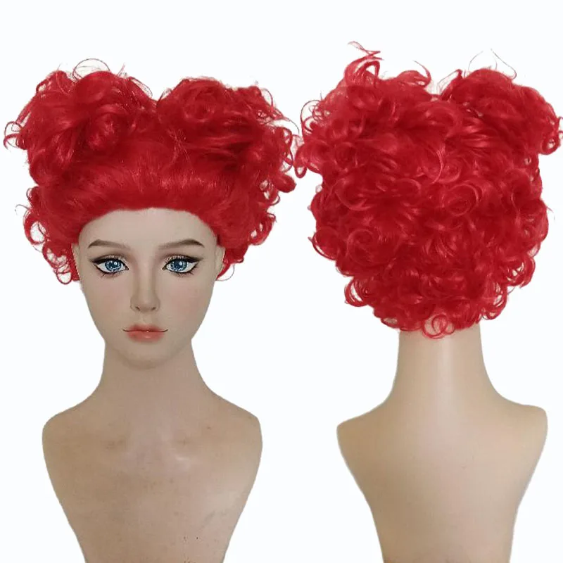 

Girls Red Queen Alice in Wonderland Cosplay Full Head Wig Halloween Role Play Usage Animated Real Show Mechanism Hair Extension