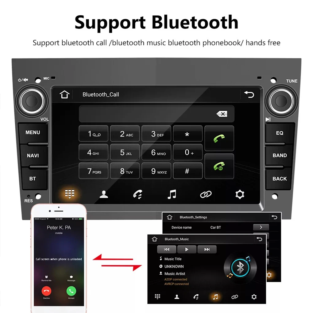 Profitez du RADIO de voiture AM/FM avec connectivité Bluetooth EQ RADIO de voiture HiFi pour 1 + 16G