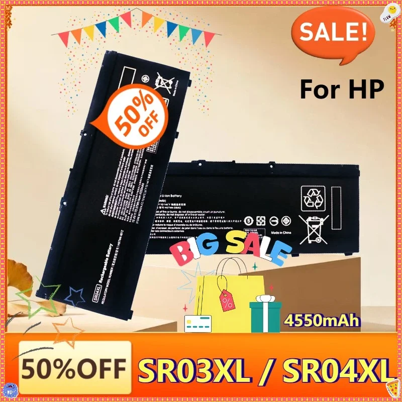 SWZY SR04XL SR03XL 4550mAh Laptop Battery for HP OMEN 15-CE 15-CB Pavilion Gaming 15-CX  15-DC TPN-Q211 TPN-Q194 TPN-Q193 TPN-C1