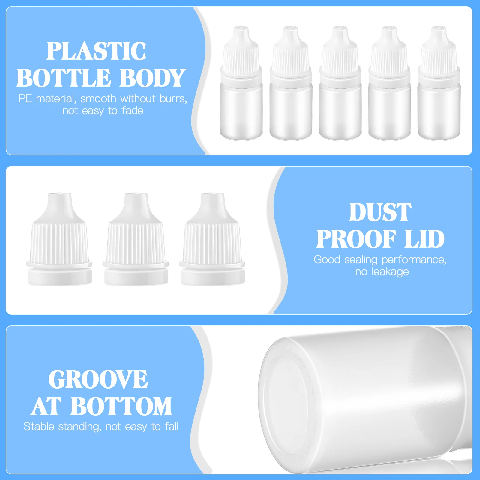 10 Pcs Eye Dropper Bottle Dispenser Eyelash Small Bottles for Liquids Squeeze Applicator Travel