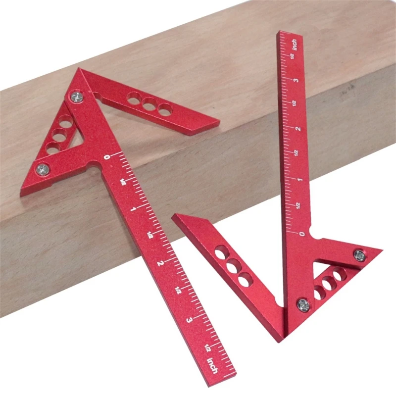 Durable Wood Measuring Tool Professional Carpenter Ruler Aluminum Alloy Construction Center Finding & Line Drawing