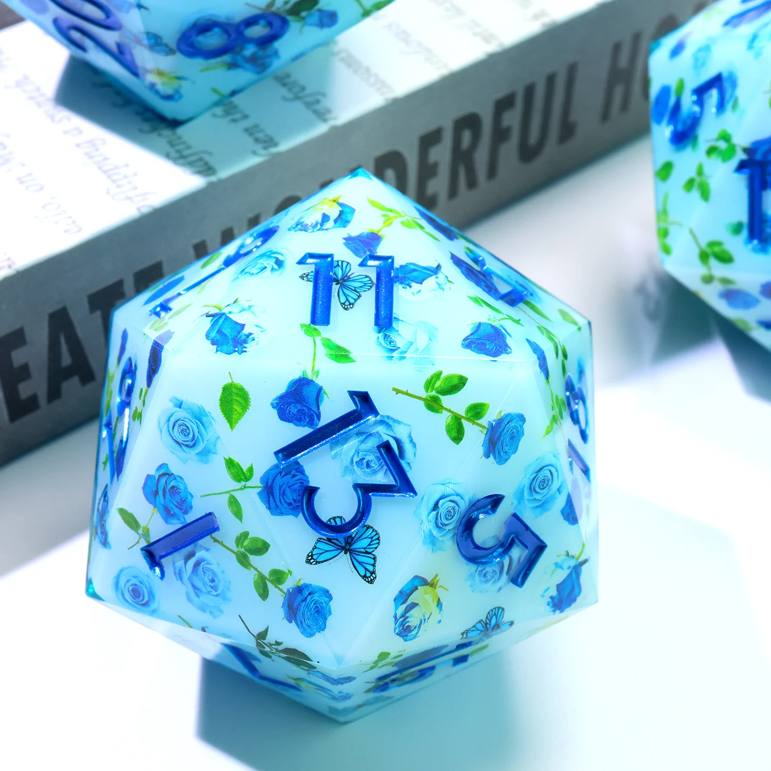 

50MM Chonk D20,Polyhedral Resin DND D20 Dice,Noble Rose Sharp Edge RPG DND D20 Dice For Role Playing Table Game Board Games-L3