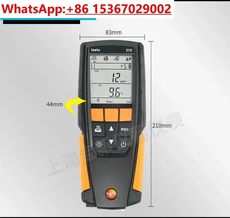 

Gas analyzer testo310 portable industrial boiler flue CO/O2 combustion efficiency detector