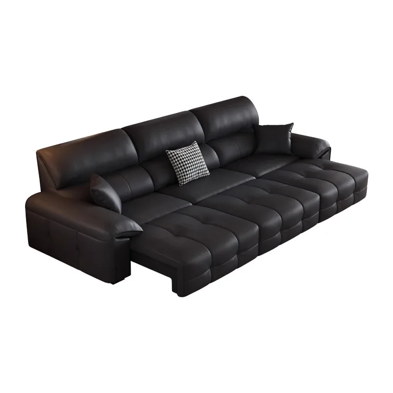 

Black, genuine leather, electric, folding, sofa bed, top layer, cowhide.