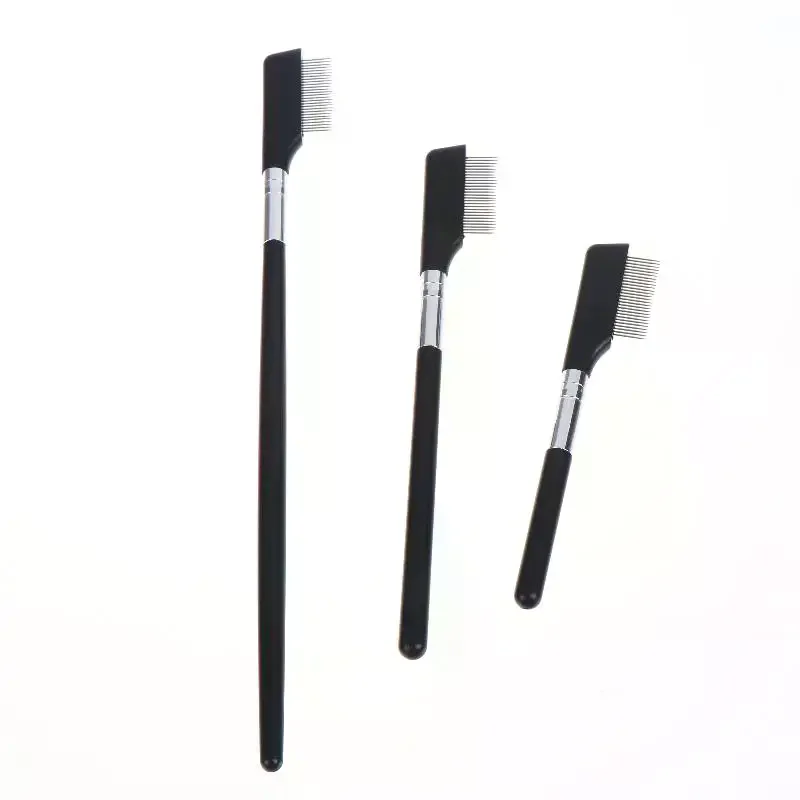 1Pcs Eyelash Brush To Groom Separate Eyelashes Black Grooming Brushes Makeup Tool Eyelash Comb Metal Eyelash Separator Tools