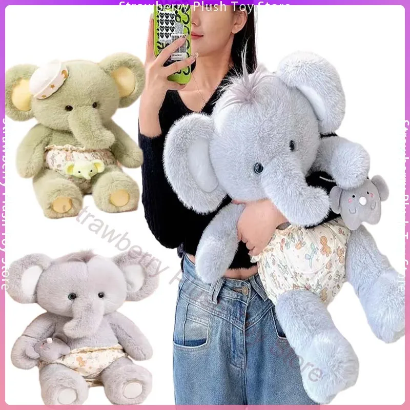 

45/65cm Cartoon Plush Elephant Toy Kawaii Stuffed Animal Fluffy Elephants Babys Accompany Cuddly Dolls Pillow Xmas Gift for Kids