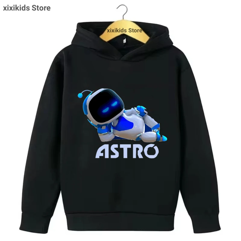 

New Astros Playroom Cartoon Printed Cap Hoodies Girls/Boys Christmas Gift Kids Clothes High Quality Plus Velvet Sweastshirt Coat