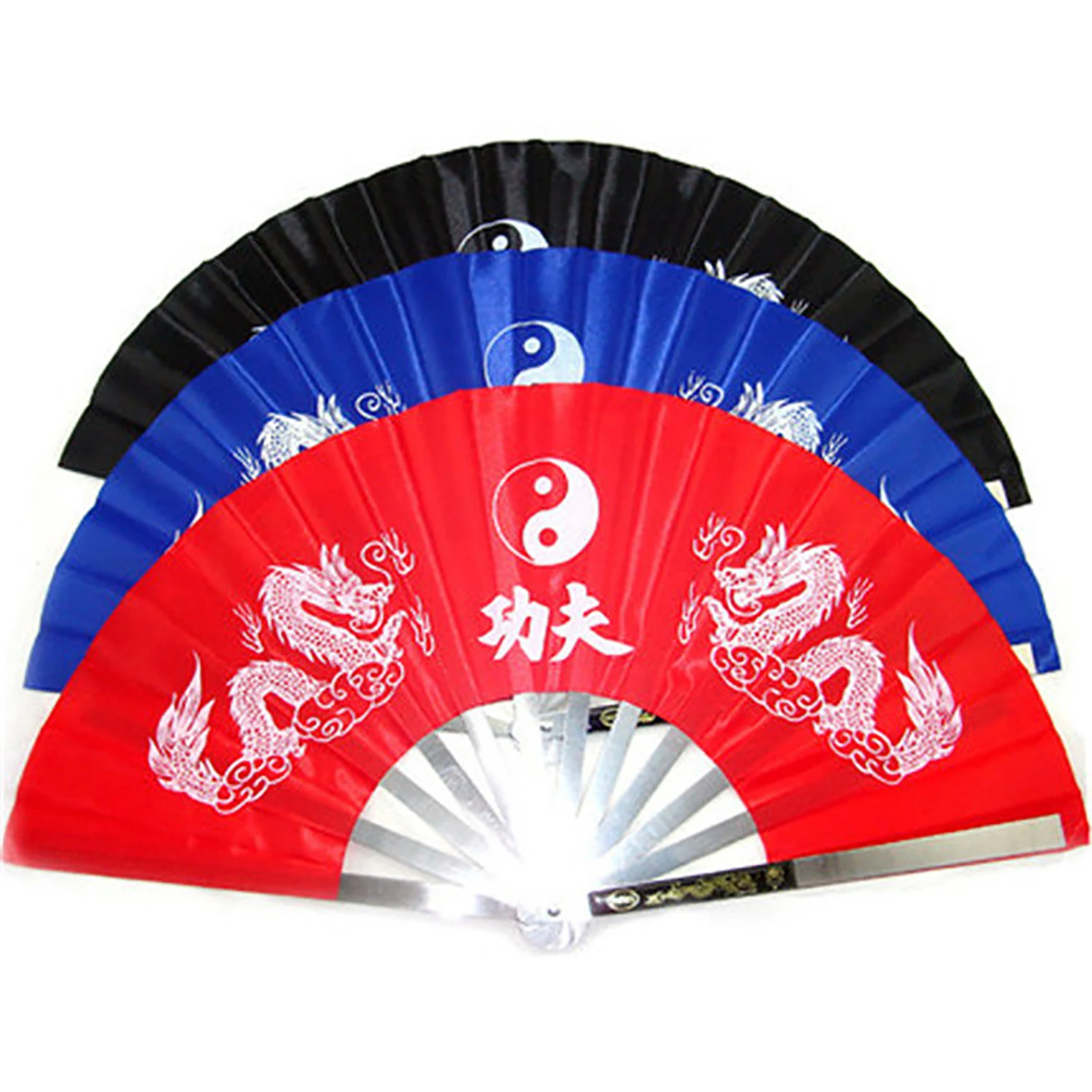 Folding Fan Chinese Kung Fu Fan Stainless Steel TaiChi Fan China Traditional Martial Arts Performance Decorate Fan Home Decor