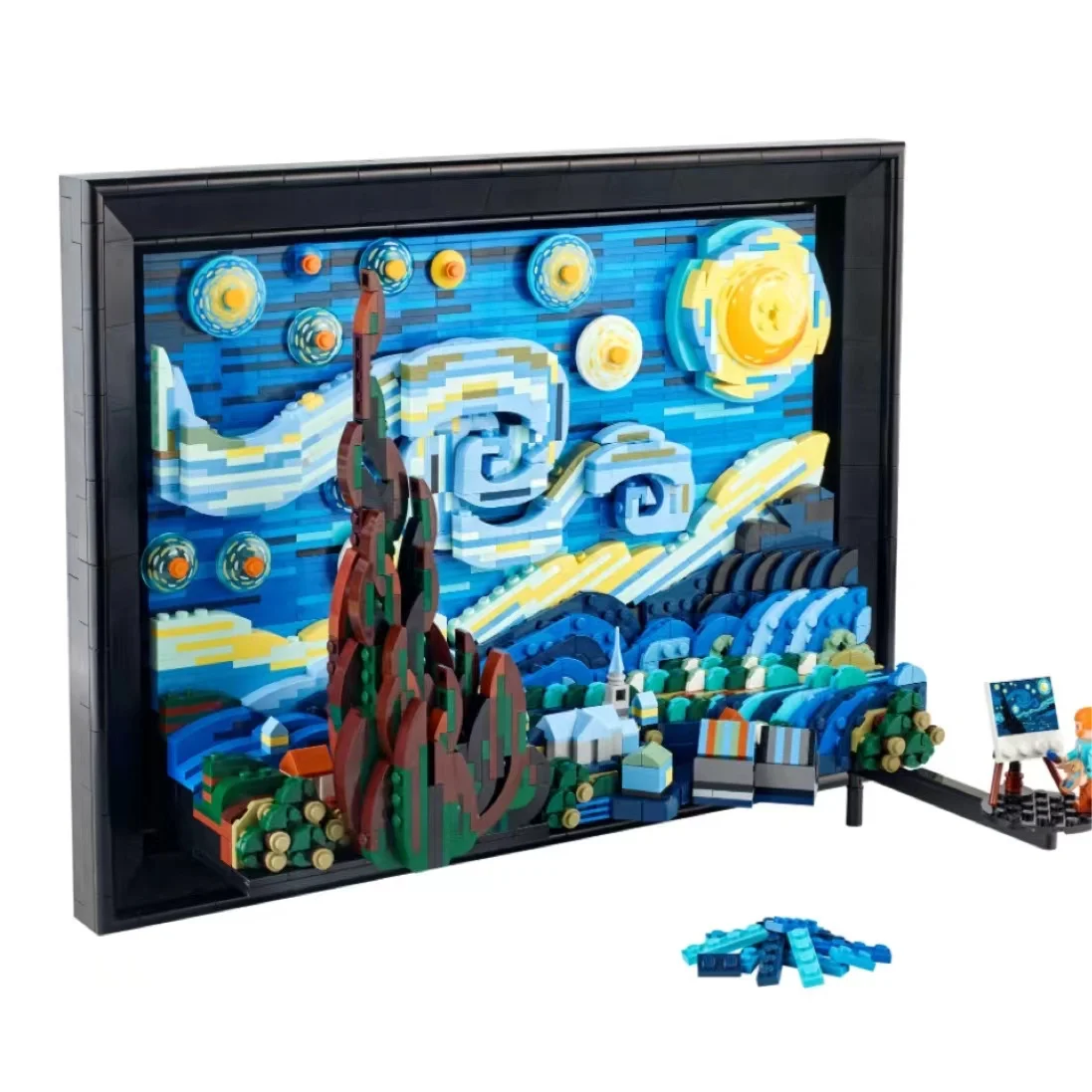 Vincent Van Gogh 21333 :The Starry Night 2316pcs Moc Art Painting Building Blocks Bricks Model Educational Toy Gift