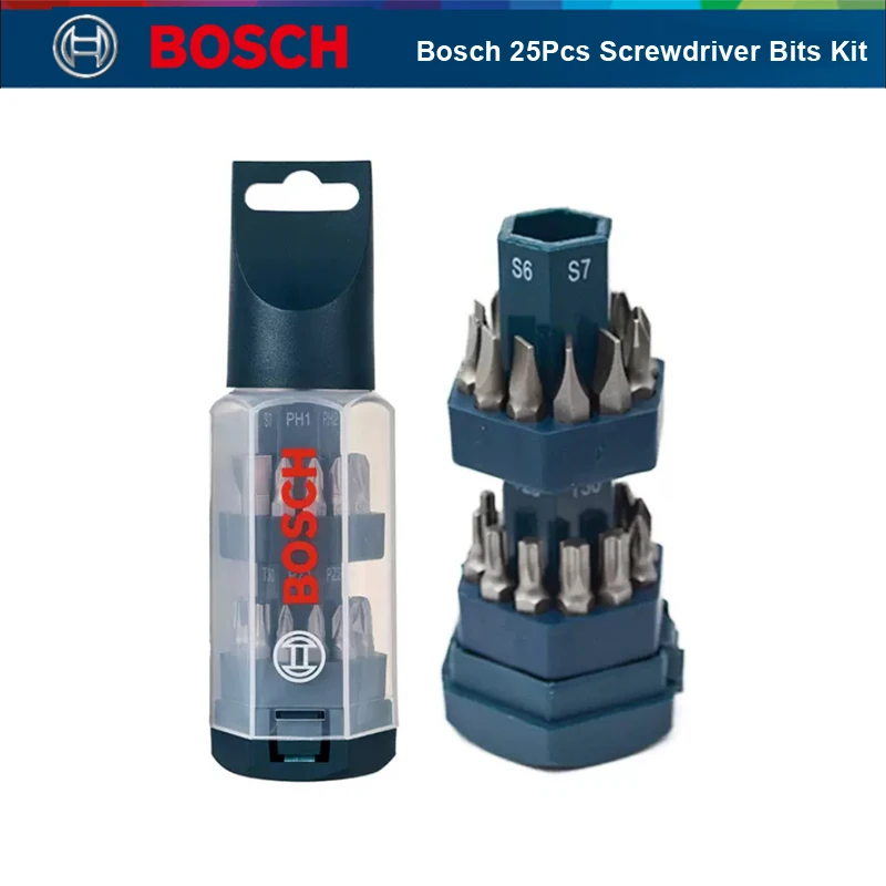 Bosch 25pcs Electric Screwdriver Bits Kit Combination Set Alloy Steel Impact Resistant 25mm Diameter Screwdriver Accessories