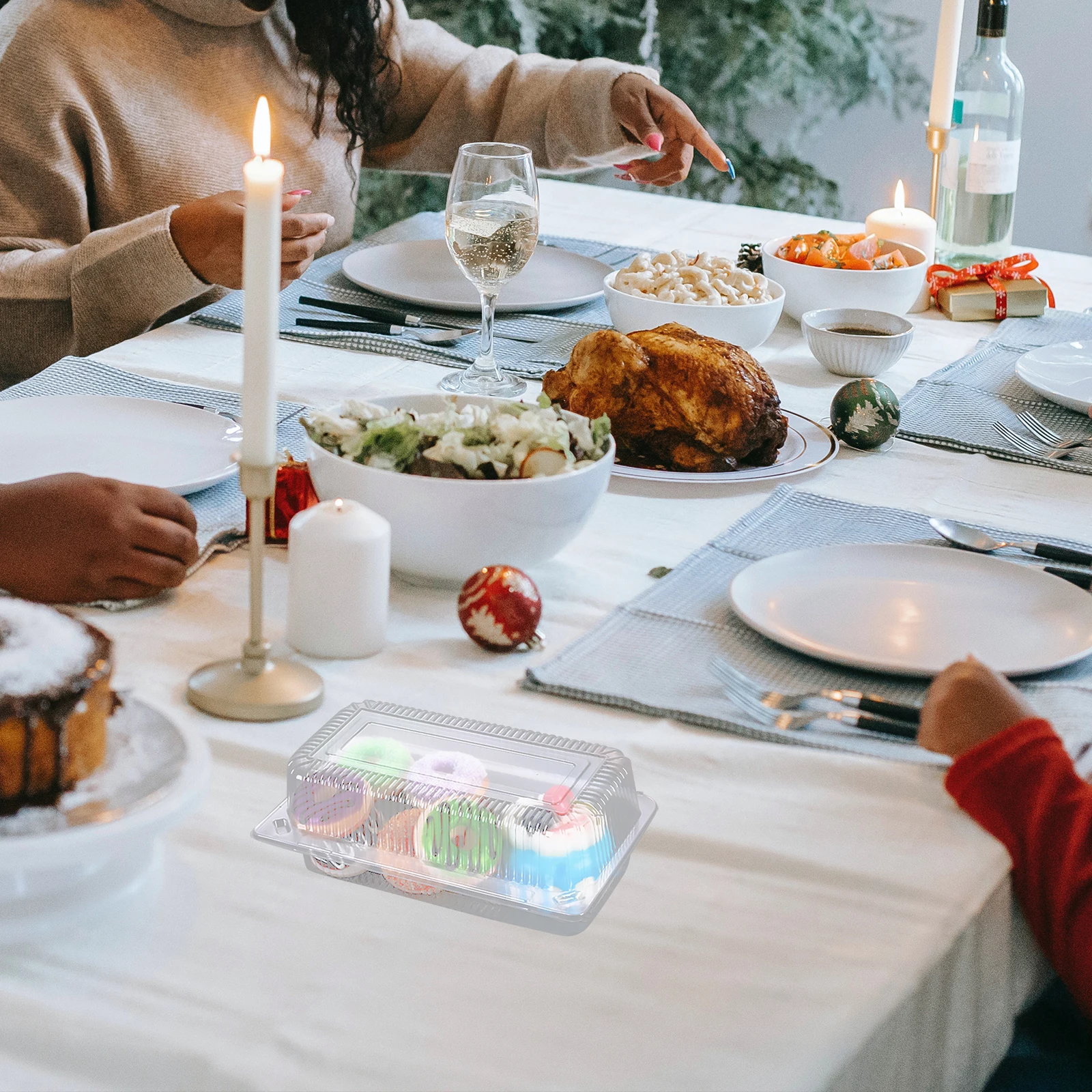 

25pcs Disposable Baking Pastry Box Compact Durable Food Wrapping Container For Cake Dessert Packaging Kitchen Bakery Use