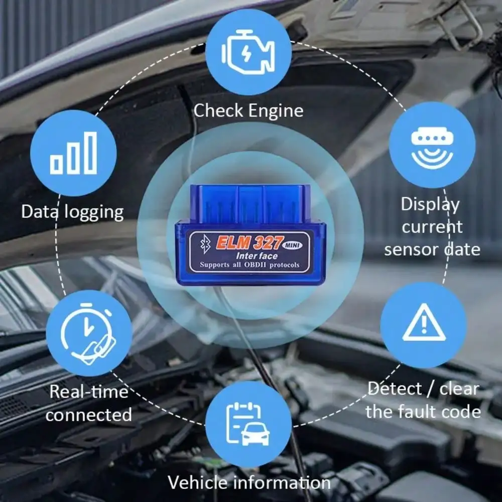 Super Mini ELM327 Car Diagnostic Scanner, OBDII Code Diagnostic Tools, Bluetooth, V1.5, OBD 2, OBDII