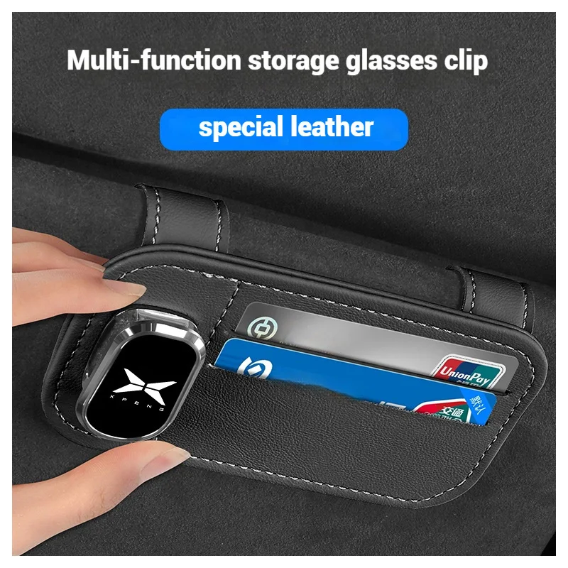 

Car Sunglasses Holder Leather Clip Card Ticket Holder Clip For xpeng G3 xpeng G3i xpeng G6 xpeng G9 P5 xpeng P7 xpeng P7i X9 N5