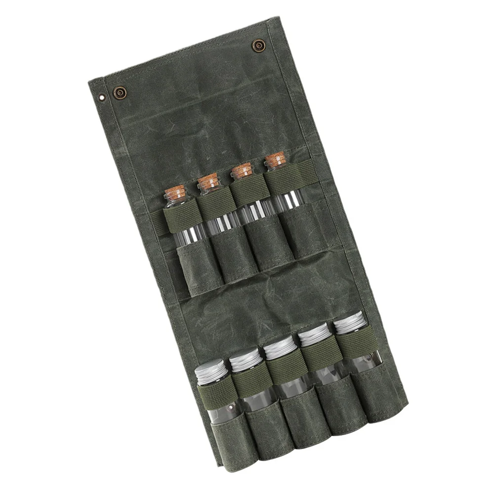 1 مجموعة التوابل الحاويات حقيبة في الهواء الطلق زجاجة توابل حامل مقاوم للماء قماش الحقيبة نزهة الطبخ العرض المنظم #5