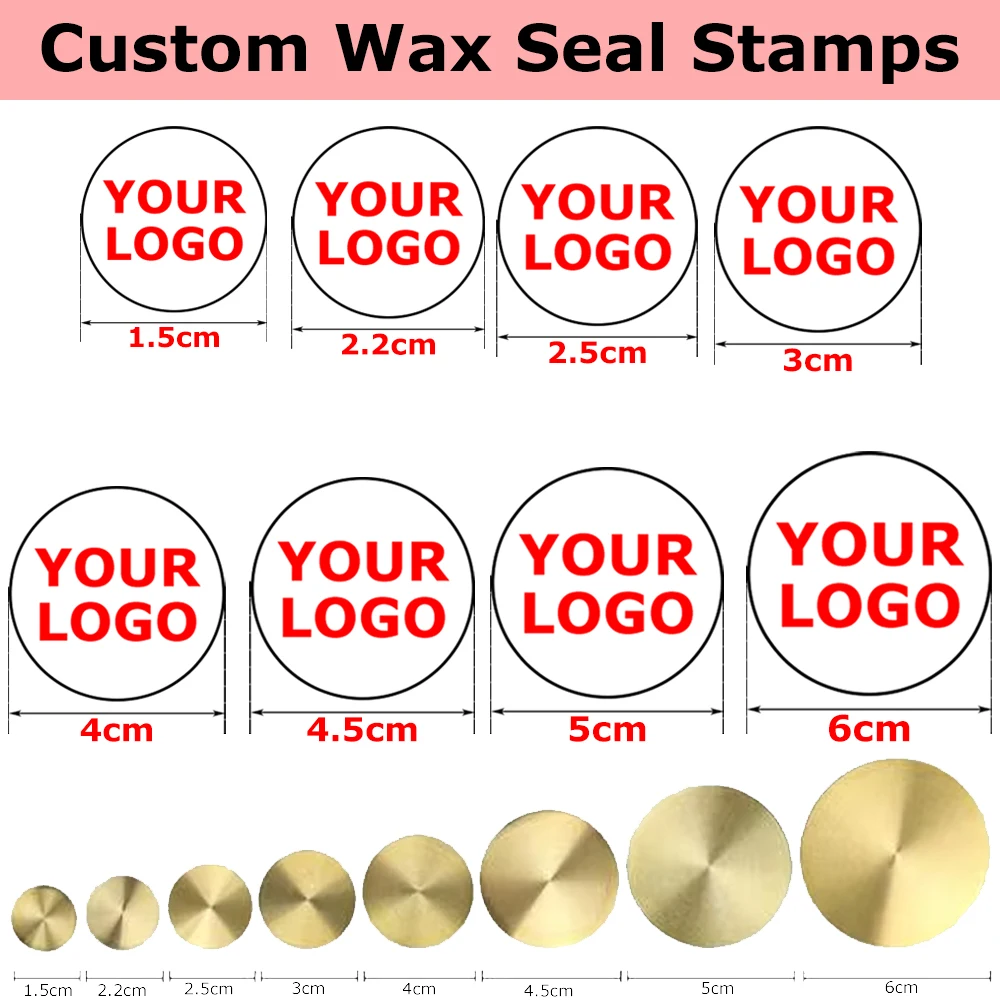 Individuelle Wachssiegel-Stempel mit Eigenem Text, Personalisiertes Logo-Design, Messingstempel für DIY-Scrapbooking, Grußkarten und Handgemachtes Kunsthandwerk