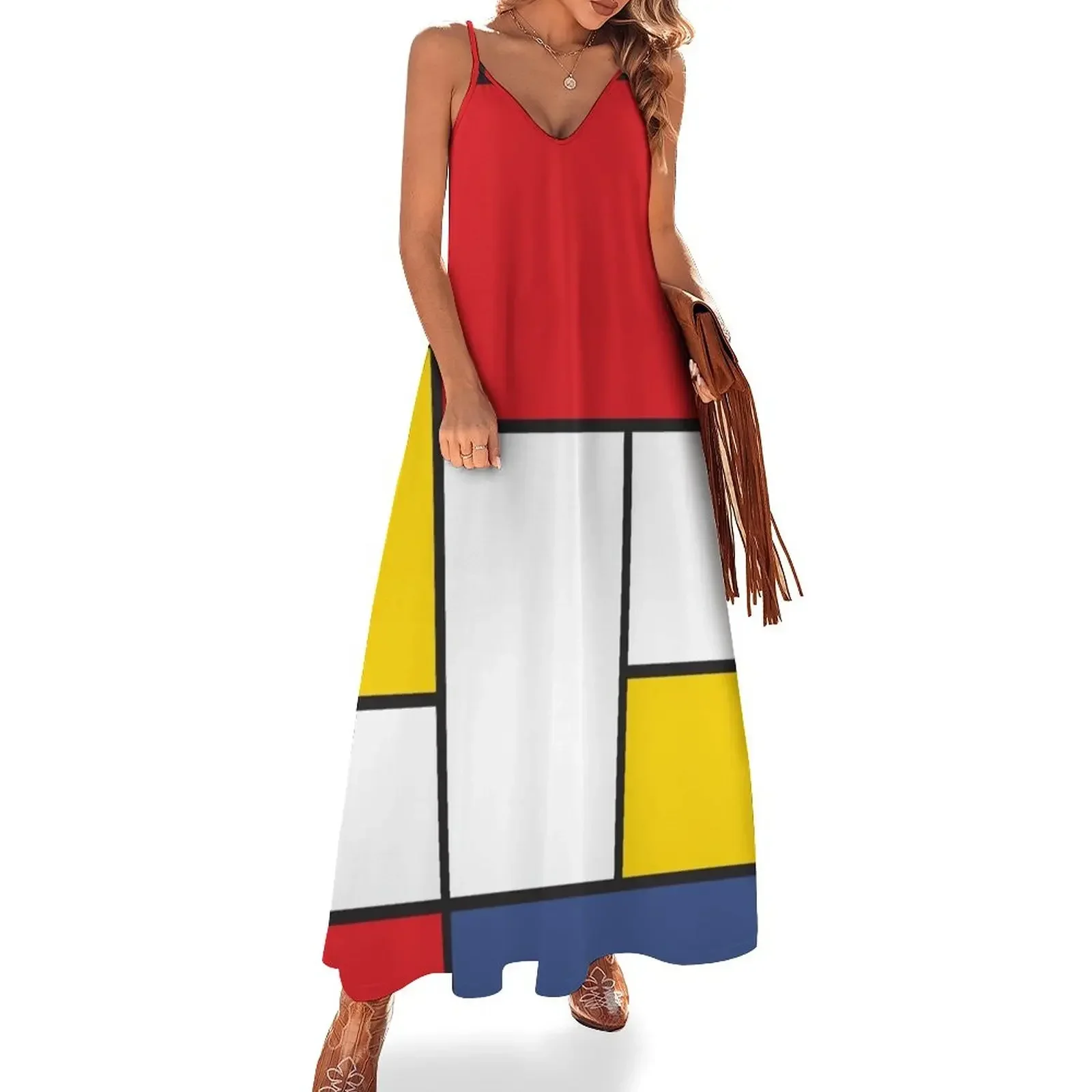 In the Style of Mondrian Sleeveless Dress summer dress luxury evening dresses for women 2024 Dress