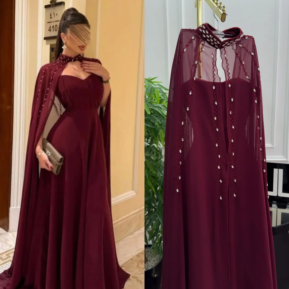 تخصيص جيرسي معقدة الطية حجر الراين ألف خط الياقة العالية فساتين طويلة فساتين مناسبة مخصصة الأحجام المتاحة الموضة