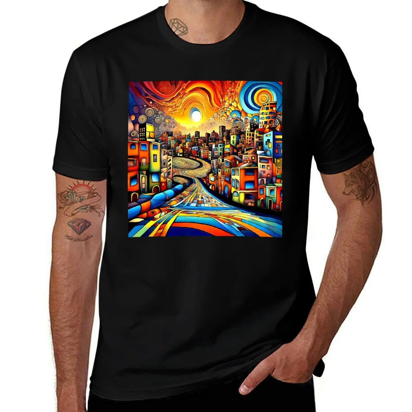 

Conurbation at sunset 1 T-Shirt oversized custom t-shirts anime stuff compression shirt men