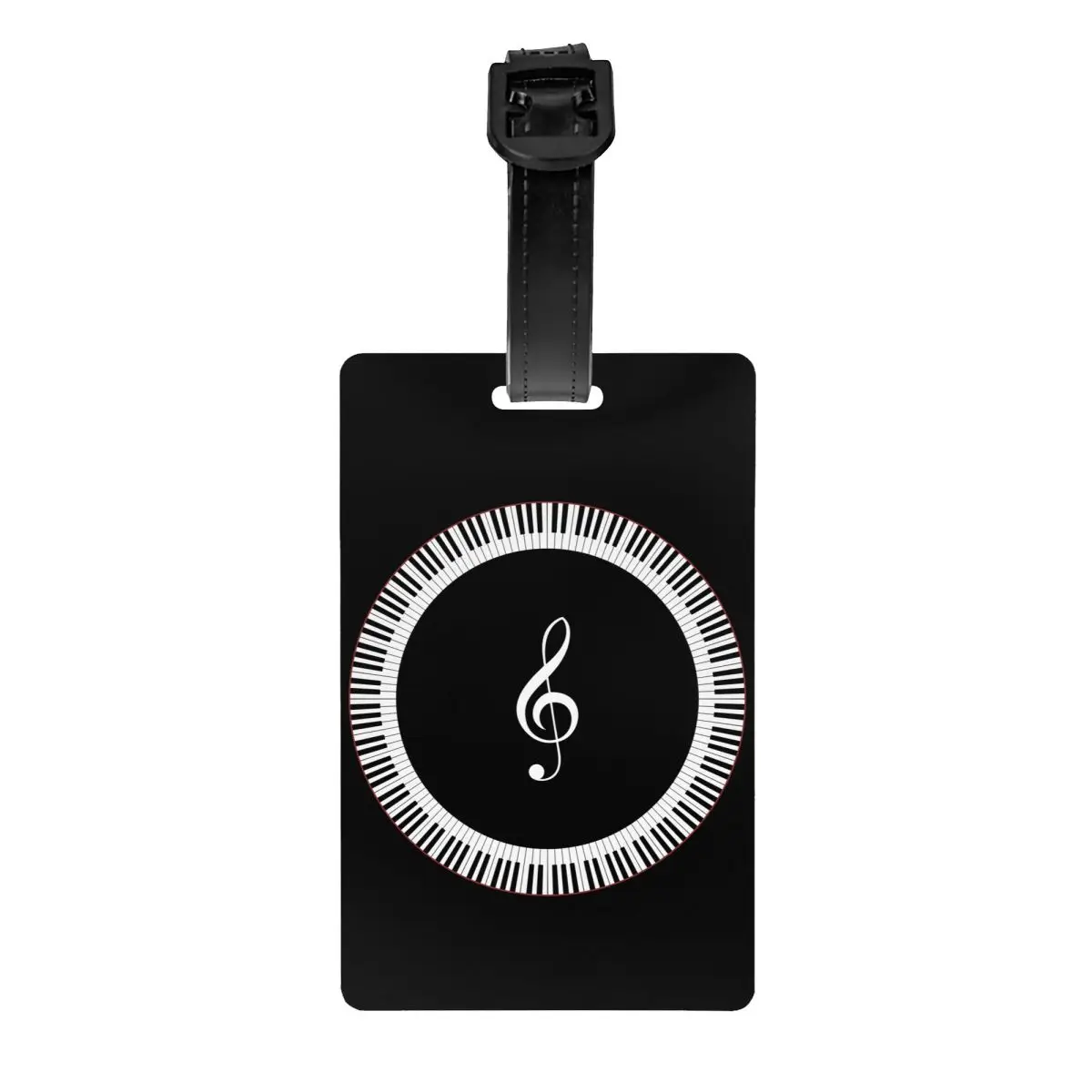 Custom Piano Keyboard Musical Notes Luggage Tag Privacy Protection Baggage Tags Travel Bag Labels Suitcase