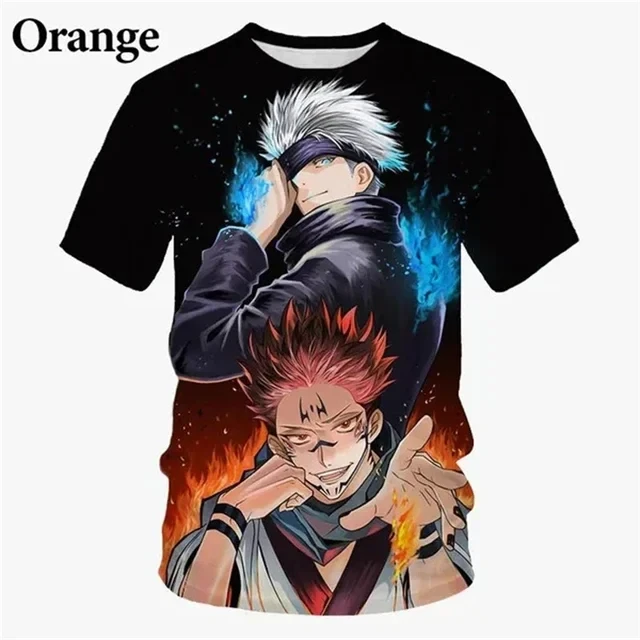 Anime Jujutsu Kaisen Satoru Gojo 3D Printed Men's T-shirt Fashion Oversized Men's Short Sleeve Street Trendy Men's Clothing