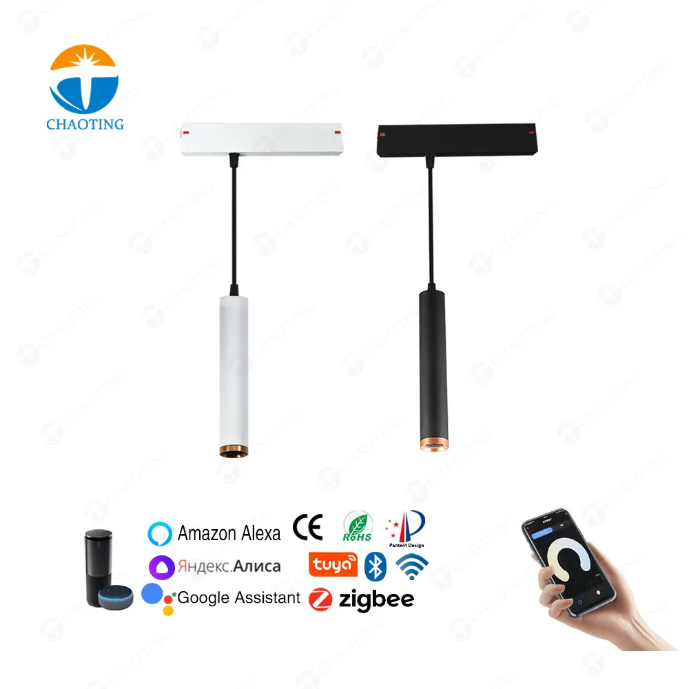 

New Surface Recessed Pendant Wifi Tuya 25 Type Magnetic Rail Cob Dimmable Spot Light System Led Track Lights For Kitchen Museum