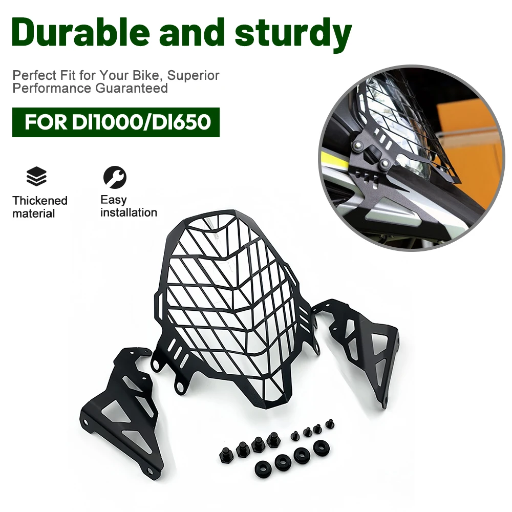 FOR Suzuki DL1000 DL650 Motorcycle Headlight Guard Cover Metal Mesh Protector Black Corrosion-Resistant 5