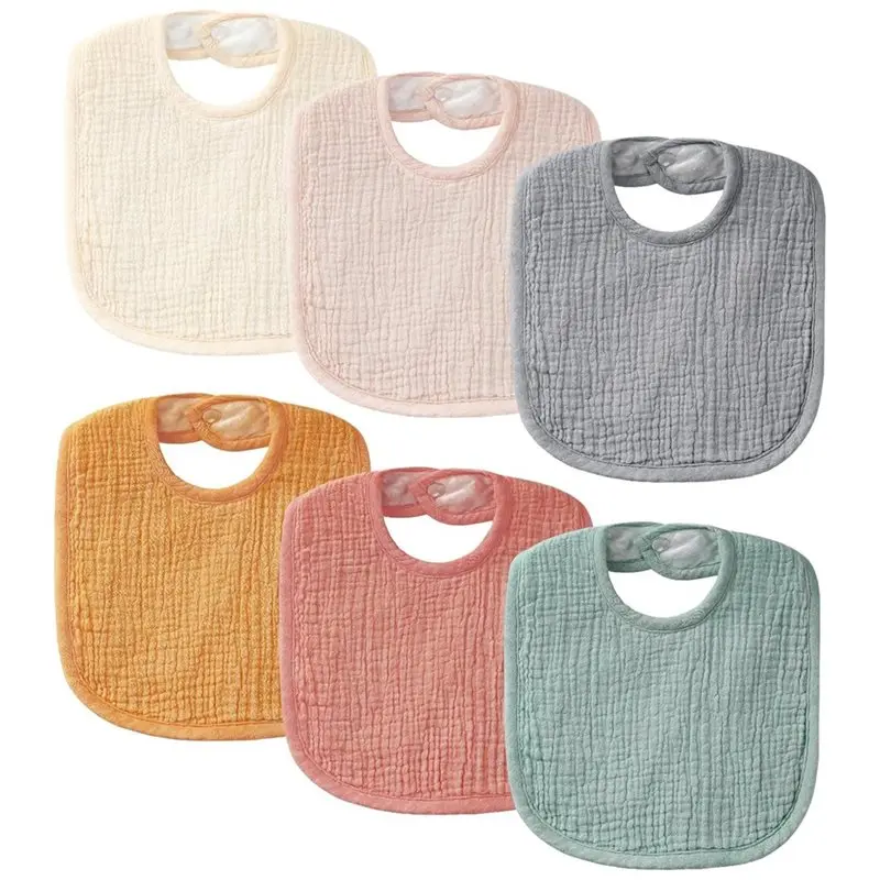 

Cotton For Infants Muslin Baby Bibs 6-Pack For Unisex Boys Girls, Drooling And Teething Protection-Y44A